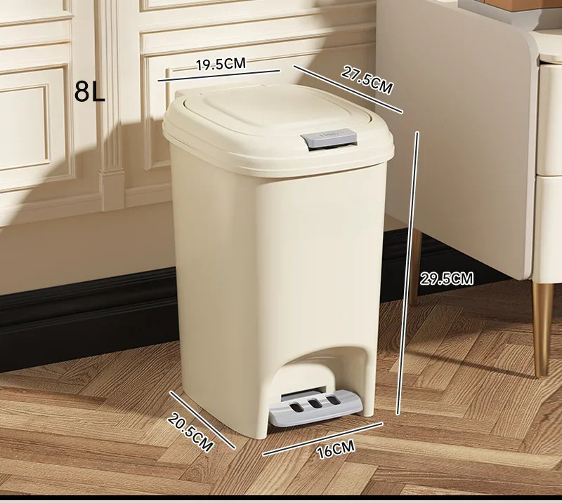 Description Picture 6 of itemHousehold High-value Trash Can Light Luxury with Lid Foot Operated Bathroom Living Room Kitchen Large Capacity Butter Trash Can