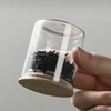 Mini Small Empty Tea Cans Organizer For Loose Tea Clear Glass Vial Storage Bottle Mason Spice Jars With Bamboo Lids Wholesale 1