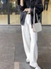 High Waist Straight Leg Denim Jeans Women's White Casual Loose Wide Leg Pants Summer Slimming Narrow Version Trousers
