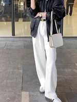 High Waist Straight Leg Denim Jeans Women's White Casual Loose Wide Leg Pants Summer Slimming Narrow Version Trousers