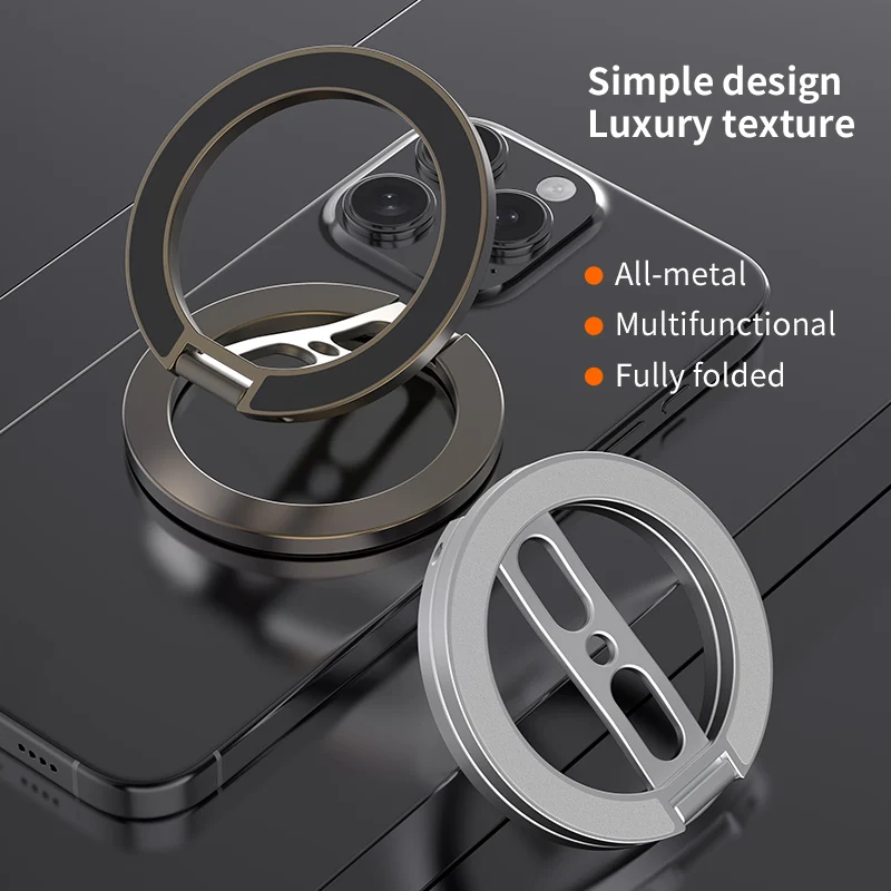 Magnetic 360° Rotating Phone Ring Holder and Desktop Stand