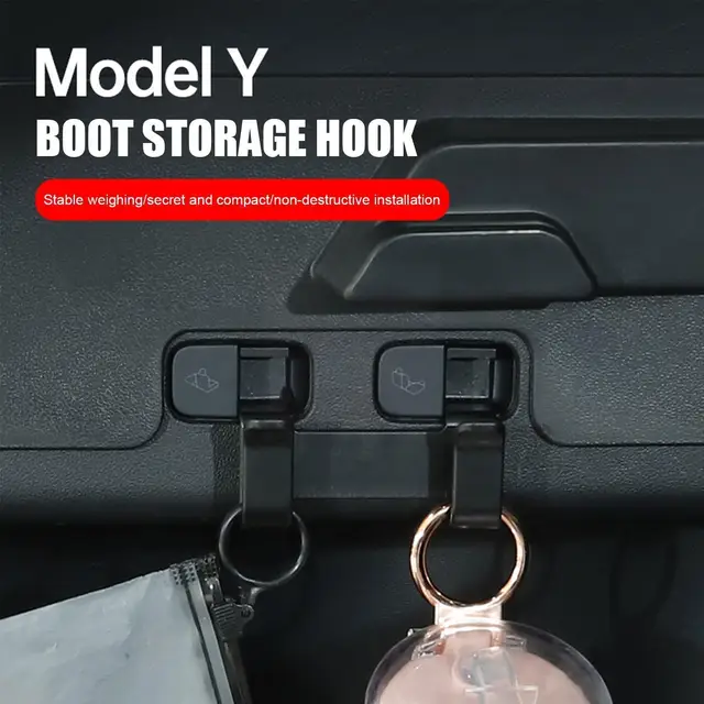 Enhance Your Tesla Model Y with the Rear Trunk Hook Storage Holder
