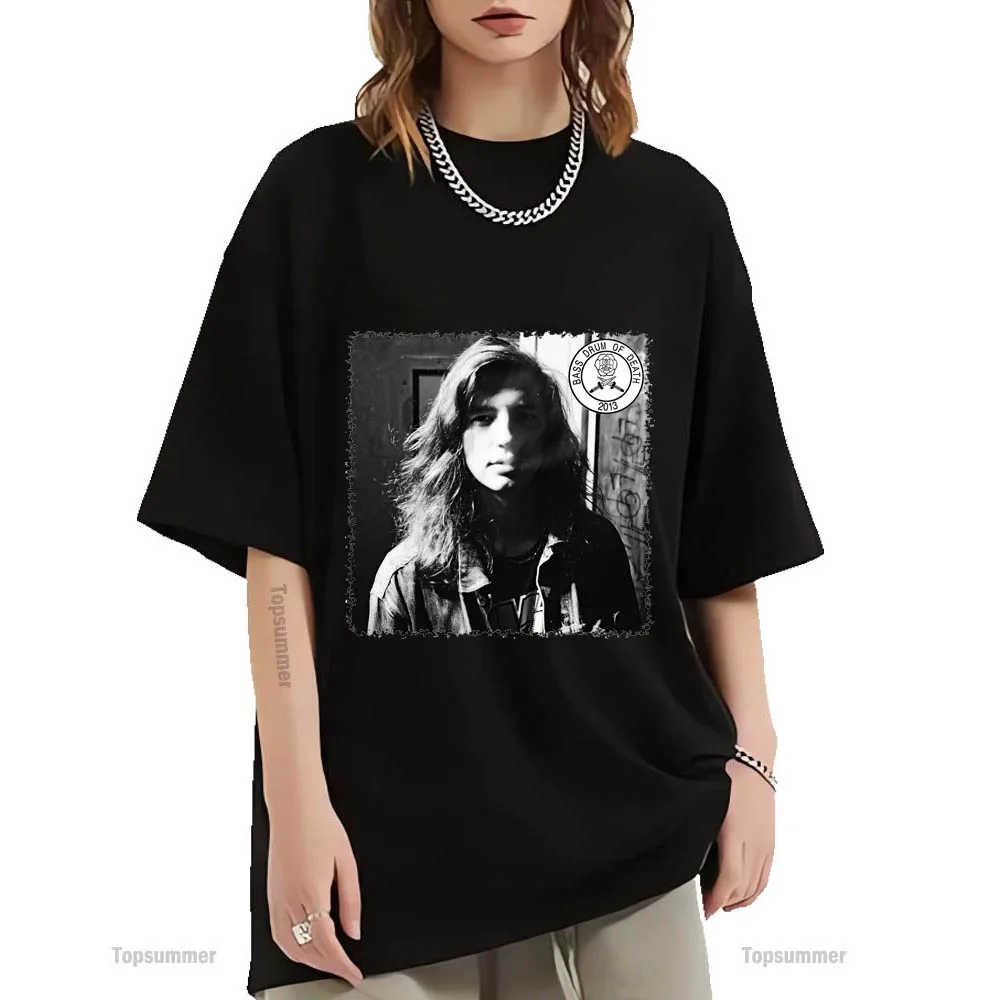 Bass Drum Of Death Album T Shirt Bass Drum Of Death Tour T-Shirt Da Uomo Metal Rock Manica Corta T-Shirt Donna Magliette Nere