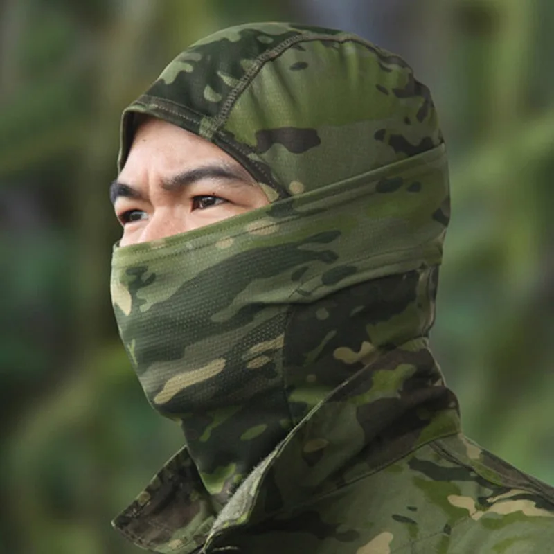 Kuum müük täisnäoga taktikaline kamuflaaž Balaclava mask suusatamine jalgrattasõit jahindus sall mitmekammiline müts meeste peakate_voghion.com