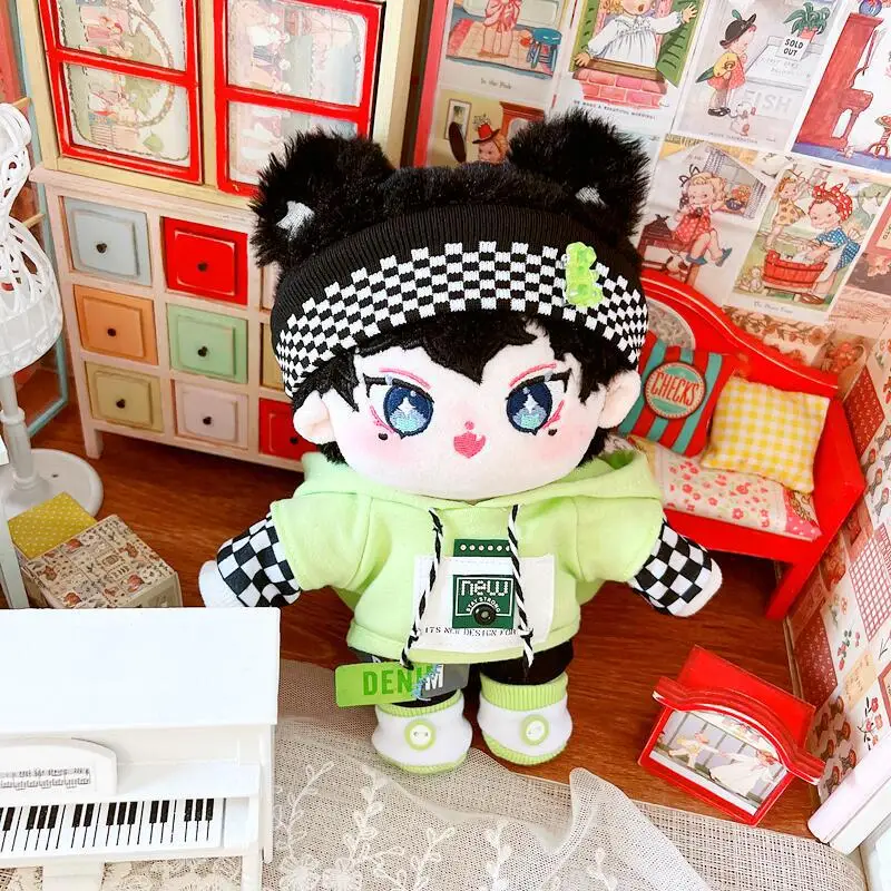 1 Set Doll Clothes for 20cm Idol Dolls Headband Hoodie Shoes Bag Hat Suit Outfit Accessories for Super Star Cotton Doll Gift Toy 3