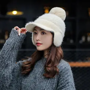 1 Set Universal Ladies Hat Neck Warmer  Wide Brim Solid Color Women Hat Neck Warmer  Fall Winter Girls Knit Cap Scarf Kit