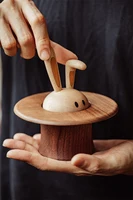 Rabbit Music Box Wooden Home Decoration Handmade Wood Cute Lovely Creative Interesting Children Birthday Gift for Girl Friend 1