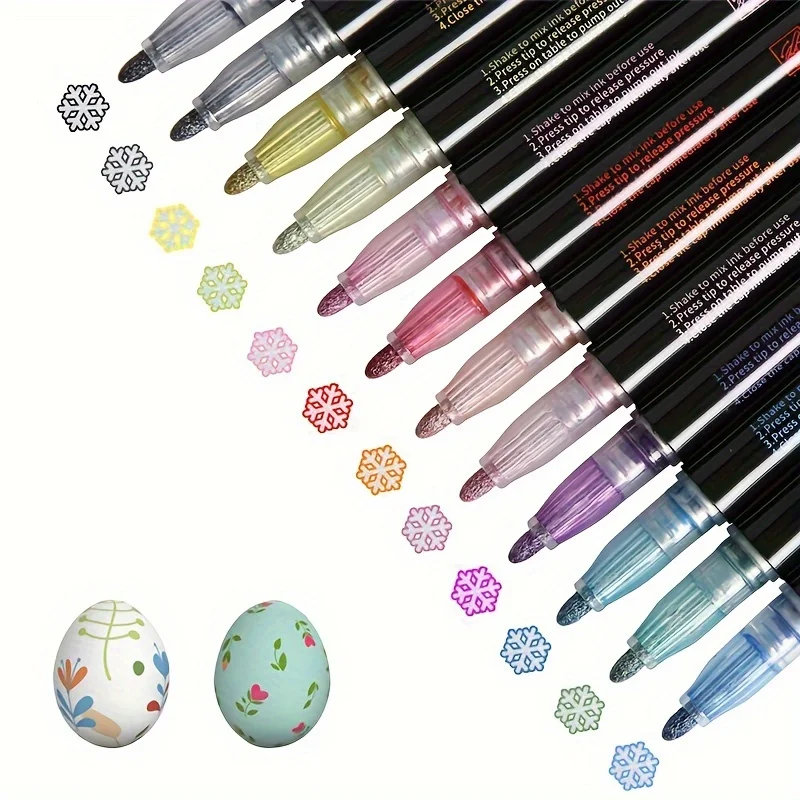 8/12/24/36/48 Colors Outline Pen Double-line Contour Pen Dream flash pen Metal color marker DIY handbook fluorescent marker