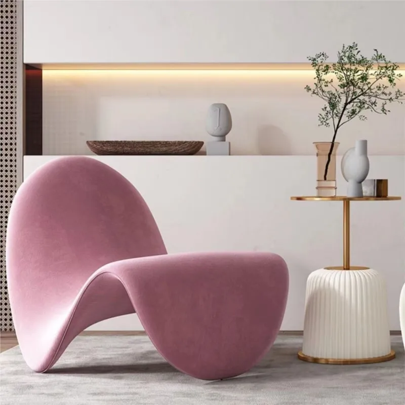Living room chair tongue chair lazy person sofa single designer models living room balcony lying leisure creative net red Ins style single chair