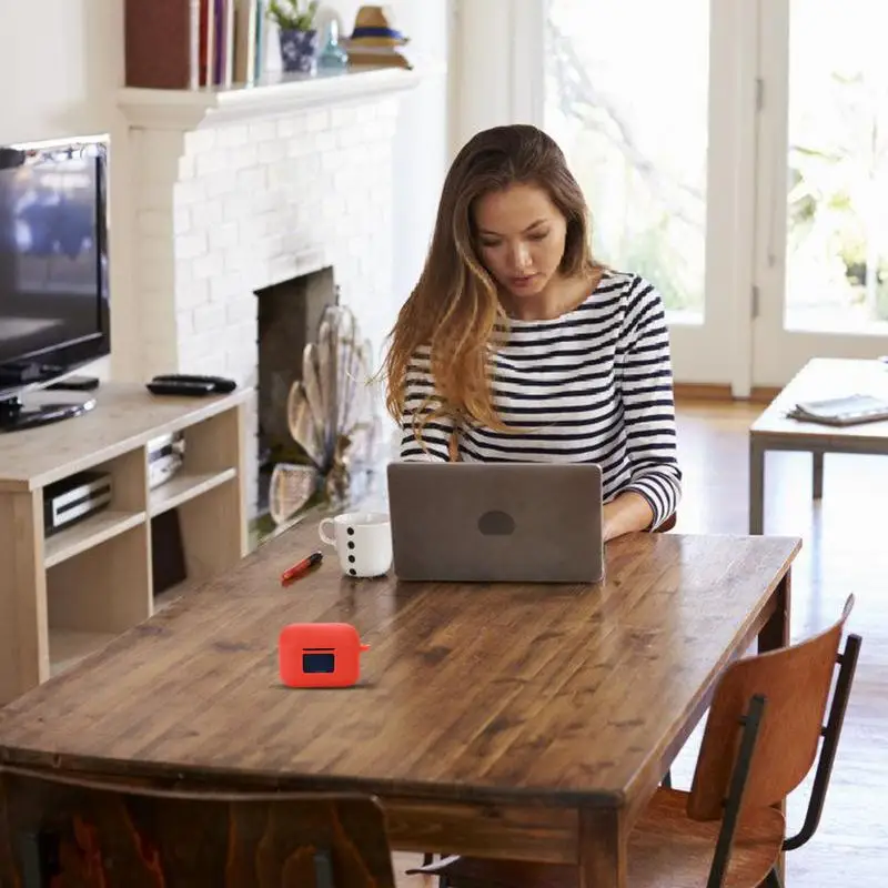 Earbuds Box Protective Case Silicone Anti-scratch Protective Cover Solid Color Shockproof Earbuds Case Cover With Carabiner