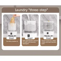 Mini-lave-linge portable 3L avec fonction d'essorage intégrée, idéal pour les voyages et la maison, pour sous-vêtements, chaussettes et vêtements. 6