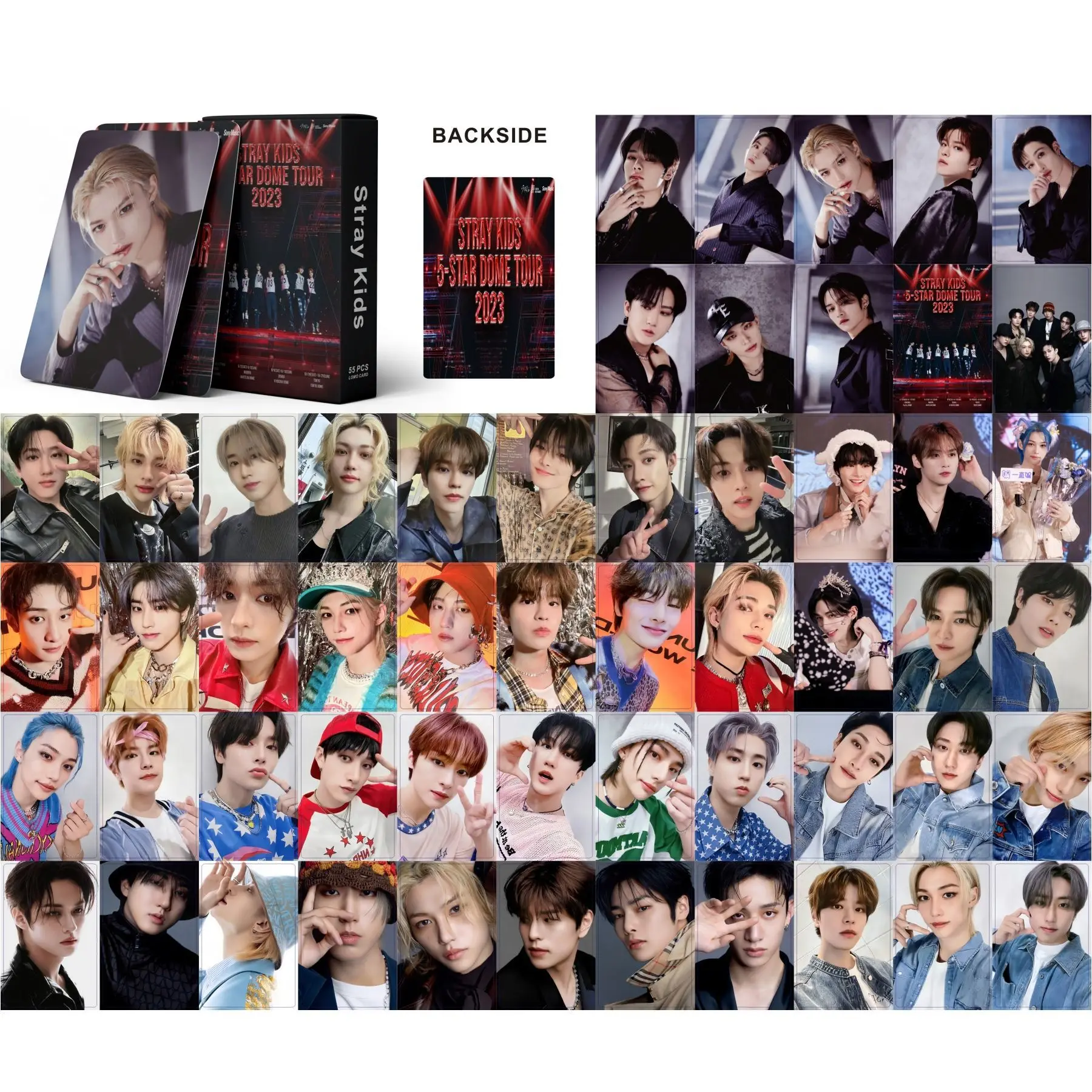 

KPOP Stray Kids Album ★★★★★(5-STAR) Photocards 2023 Tour Concert Non Repetitive LOMO Cards HyunJin Felix Fans Collections