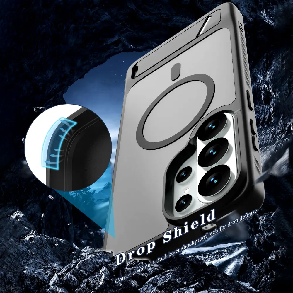 Lereach Magnetic Stand Phone Case with Drop Protection and Adjustable Stand