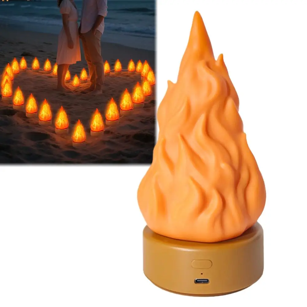 Simulation Flame lamp Rechargeable False fire Night light For Outdoor Camping Courtyard Halloween & Christmas Party Decor Lamp