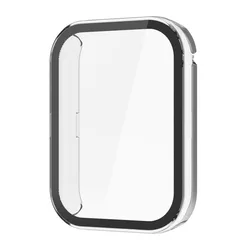 Premium Full Coverage Protective Bumper Case with Tempered Glass Screen Protector for Mi Band 8 Pro (Clear)