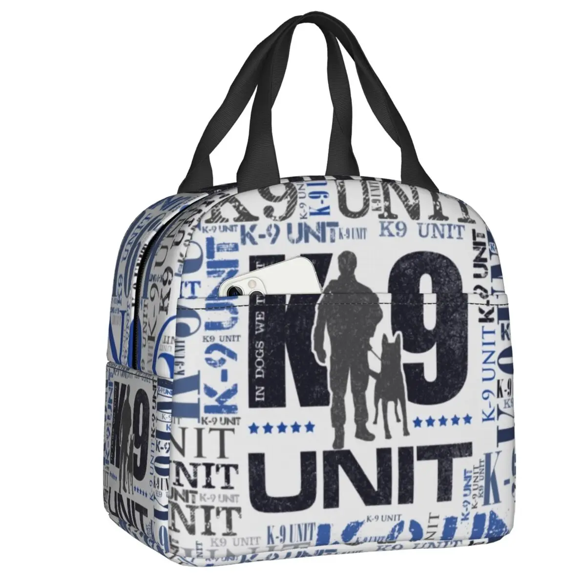 

K9 Unit Dog Lunch Box Belgian Malinois Warm Cooler Thermal Food Insulated Lunch Bag for Women Kids School Work Picnic Tote Bags