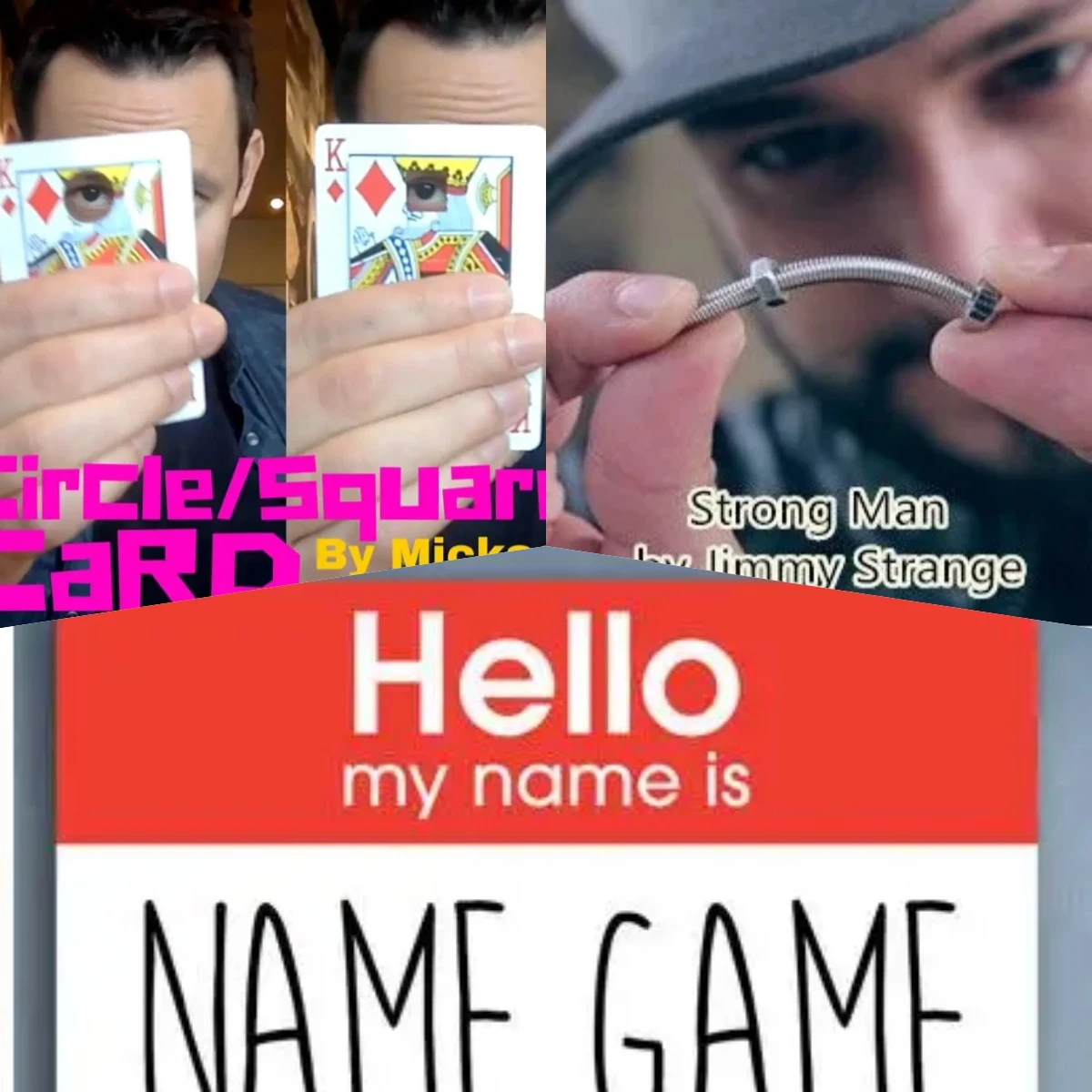 Square Circle Card Di Mickael Chatelain,Strong Man By Jimmy Strange And Merchant,Name Game By Spidey & Rick Lax -Magic Tricks