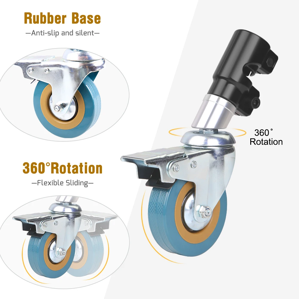 Rodízio Giratório Conjunto de Rodas C-stand Acessórios Especiais da Roda para Fotografia Heavy Duty Diâmetro 25 mm Pcs Aço Inoxidável - Image 5
