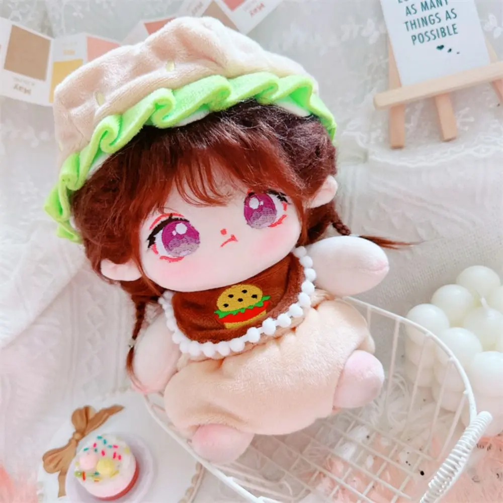 

Plush Stuffed Hamburger Cotton Doll‘s Clothes Lovely Soft Idol Plush Doll Clothes Cartoon Korea Kpop Hamburger Cotton Doll Hat