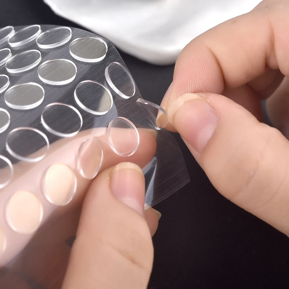 Description Picture 4 of item5 Sheets Nano Gel Mat Transparent Tape Round Traceless Removable Sticky Double-Sided Adhesive Tape For DIY For Fixed Item