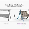 2-Seat Deluxe Outdoor Patio Porch Swing with Weather Resistant Steel Frame, Adjustable Tilt Canopy 4