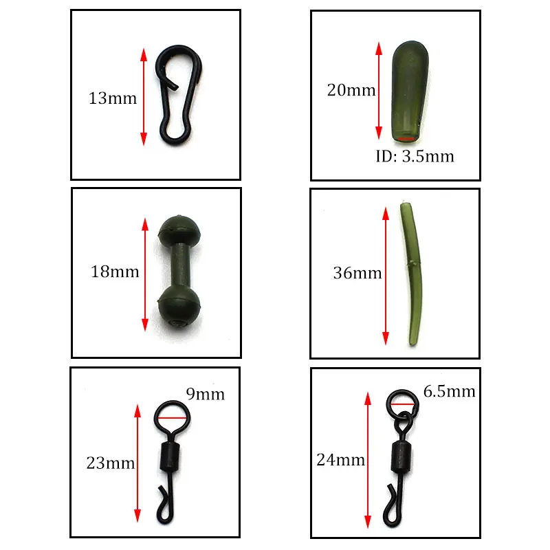 5Set=25PCS Carp Fishing Accessories Anti Tangle Sleeves Quick Change Swivel  Chod Hair Helicopter Rigs For Carp Fishing Tackle - AliExpress