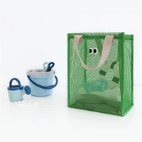 Women Summer Beach Bag Lovely Eye Print Ladies Casual Handbag Tote Bag Large Capacity Mesh Fabric Reusable Swimming Shoulder Bag 1