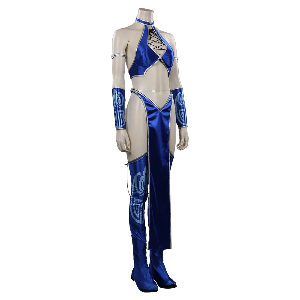 Mortal Cos Kombat Mileena KATANA Kitana Cosplay Costume Women Ladies Sexy Jumpsuit Outfits Halloween Carnival Role Play Suit