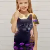 T-Shirt for Girls Cute Kitten Girls Clothes Kids T-Shirt Summer Short Sleeve Children Outdoor Sports Tops T-Shirt for Girls 6