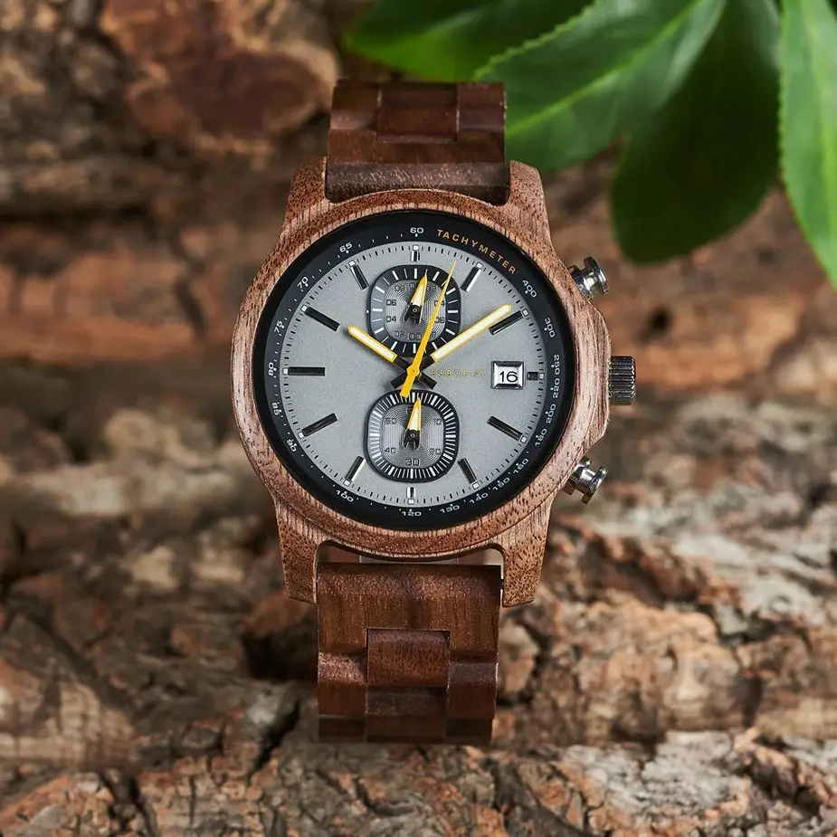 Men's Watches BOBO BIRD Wooden Men's Quartz Watch for Men Multifunctional Dials Wristwatch Support OEM Custom Logo Dropshipping