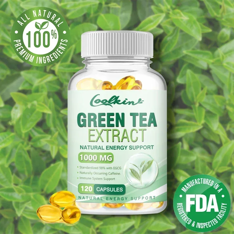 

Green Tea Extract Capsules - (98% polyphenols, 75% catechins, 45% EGCG), natural energy production