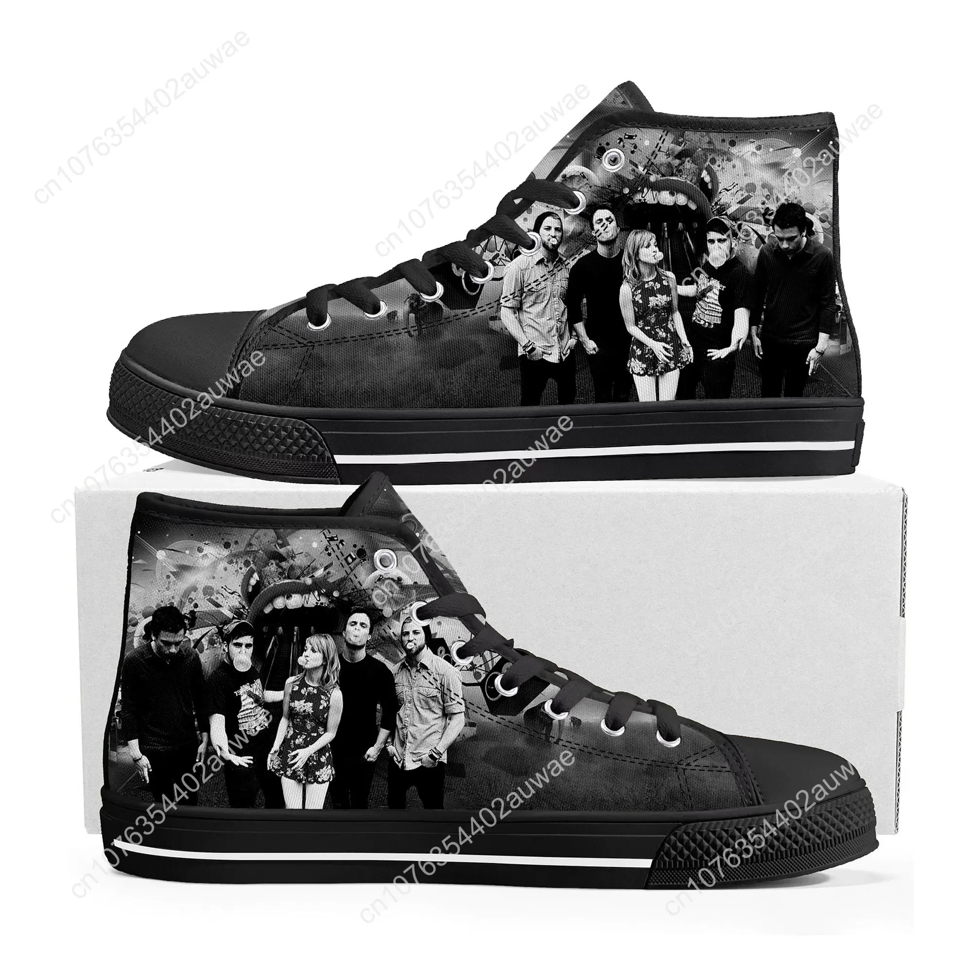 Paramore Rock Band Pop High Top High Quality Sneakers Men Women Teenager Canvas Sneaker Casual Couple Shoes Custom Shoe Black