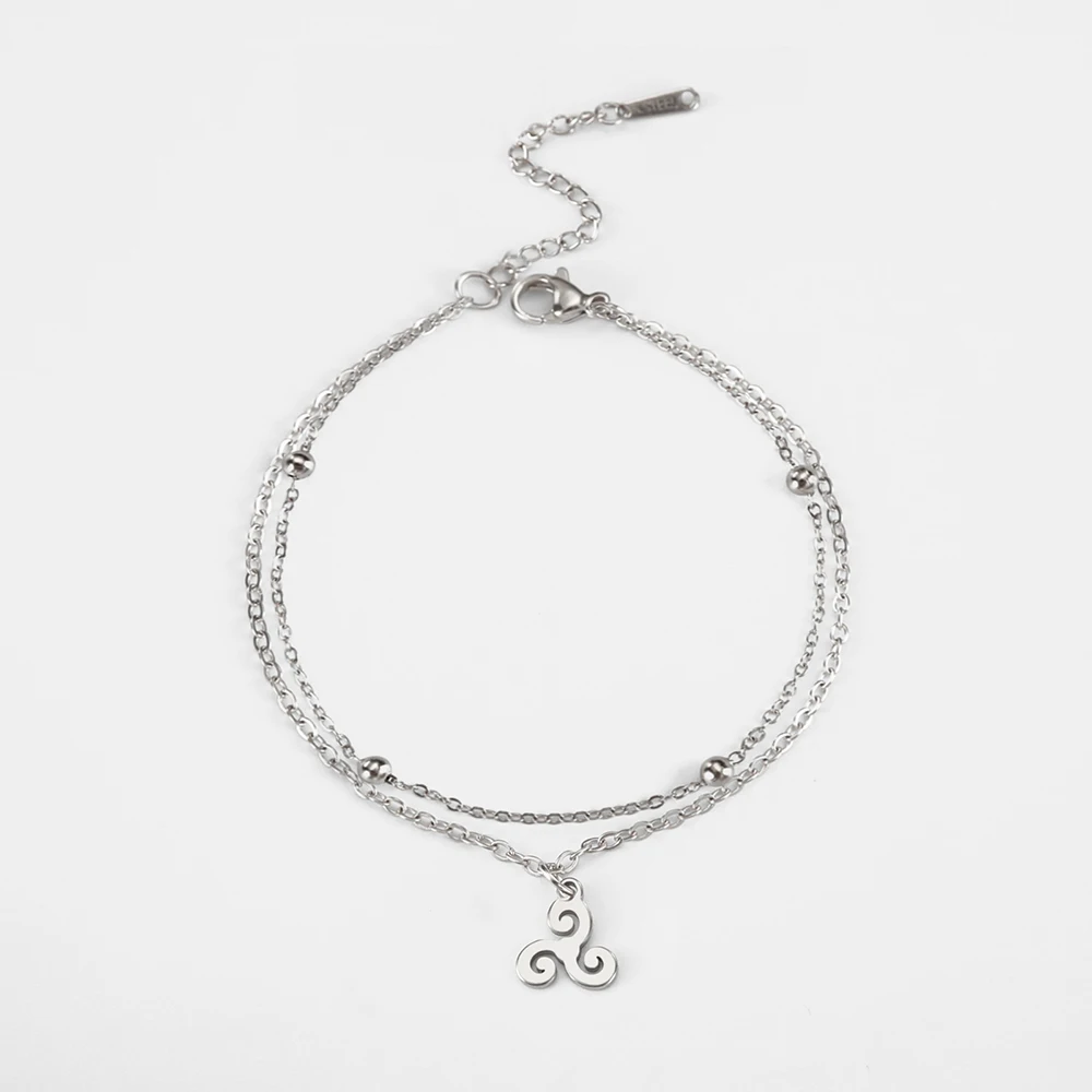 Dawapara Triskele Dreifach-Spiral-Charm-Armband Triskelion Symbol Celtics Amulett Edelstahl Damenschmuck – Detail 12