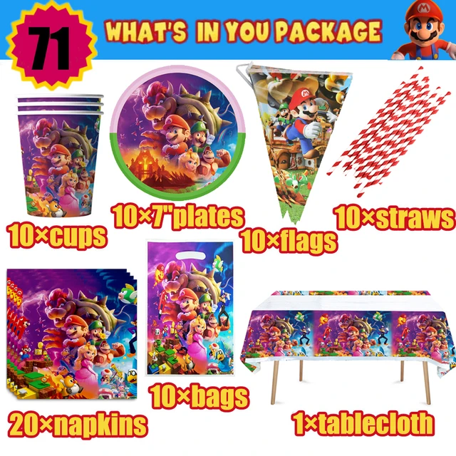 Ensemble de ballons Super Mario Bros pour enfants, fournitures de décoration  de fête, figurines d'anime, Mario Luigi, cadeau d'anniversaire, jouets pour  enfants, 7 pièces - AliExpress