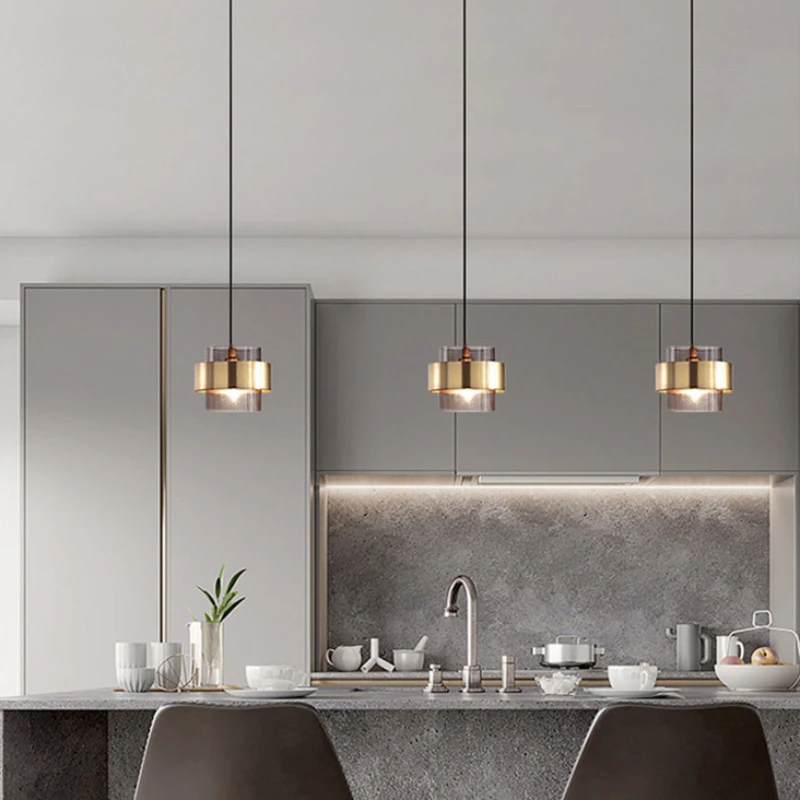 Nordic minimalist Restaurant Chandelier Creative Personality Golden luxury dinng room bar cafe Modern pendant light