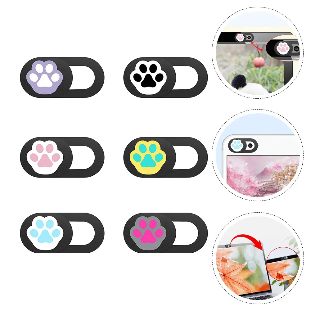 

6Pcs Webcam Covers Laptop Tablet Camera Covers Cat Claw Pattern Privacy Covers