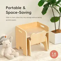 Montessori Toddler Table and Chair Set, Wooden Activity Furniture for Kids, Ideal for Eating, Reading, Drawing, Play, and as a S 4