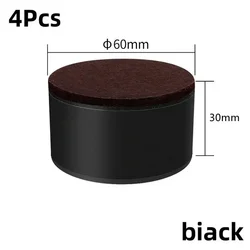 Set of 4 Metal Furniture Lifter Feet - Heightening Pads for Tables, Chairs, Desks, and Sofas - Floor Protector and Elevator (Round - black - 30mm)