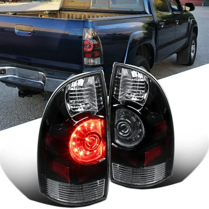 

For 05-15 Tacoma Pickup Black LED Tail Lights Rear Brake Lamps Left+Right