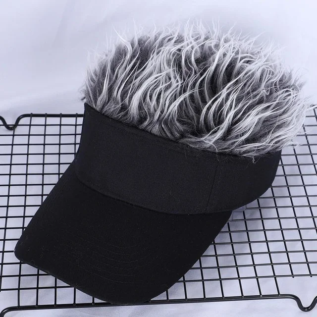 Baseball Cap Visor Long Hair Long Hair Mens Billed Beanie Funny