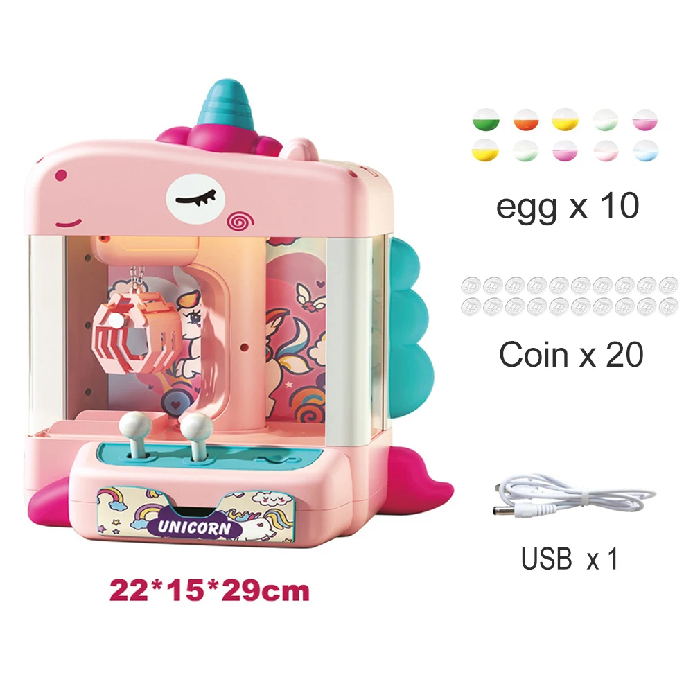 Cartoon Animal Doll Machine Coin Operated Play Game Claw Catch Toy Mini Claw Machine Clip Doll Game Machine with Sound and Light 6
