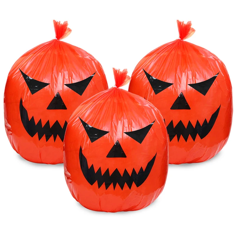 Large Pumpkin Leaf Bags Halloween Pumpkin Lawn Bag Trash Bag For