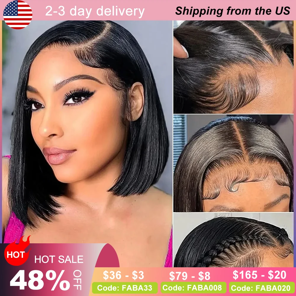 

Bob Lace Front Wig Human Hair Black Bob HD Lace Front Wig for Black Women Straight Bob Brazilian Human Hair Straight Bob Wig