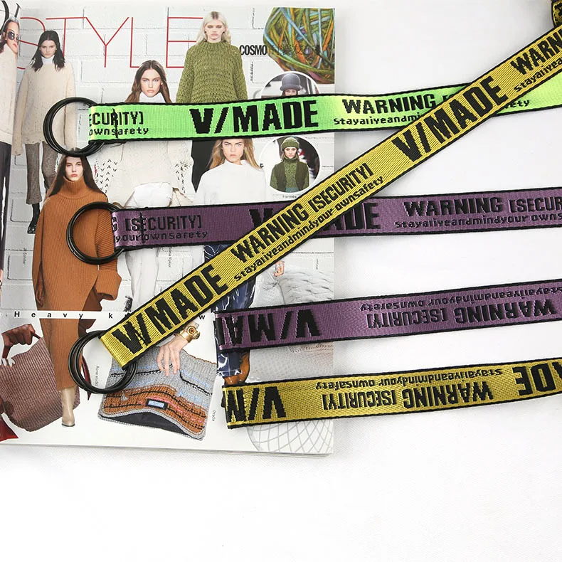 

New English Tihua Canvas Thin Belt for Men and Women, Fashionable and Versatile Belt with Double Loop Buckle Jeans Belt