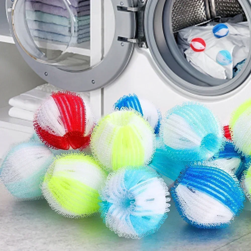 6 Pcs Laundry Ball For Washing Nylon Laundry Balls Removes Dog and Cats Hair Traps Lint From Clothes Fleece Personal Care Home
