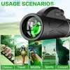 80x100 HD BAK4 Monocular 10000M Long Range Professional Telescope with Tripod Phone Clip for Outdoor Camping Hunting 4