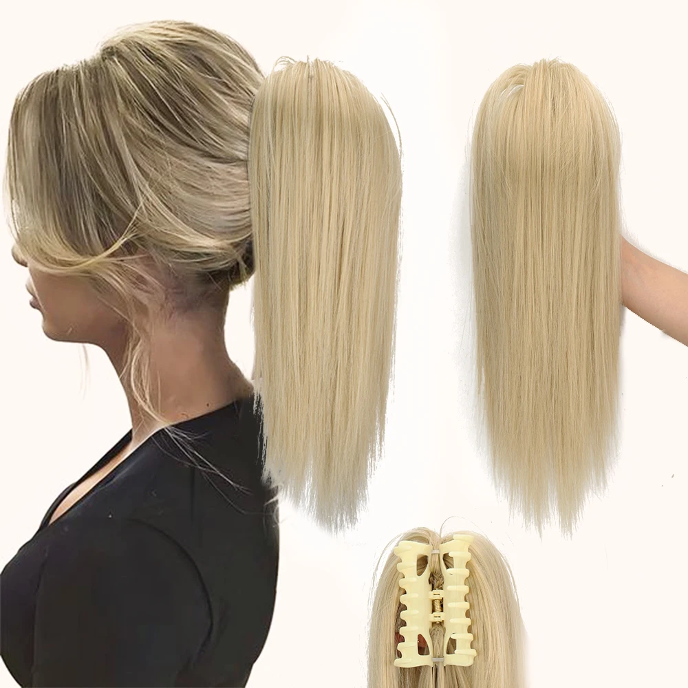 Messy Short Straight Ponytail Synthetic Claw Clip Ponytail Hair Extensions Messy Hair Bun Hairpiece For Women Accessories clip in ponytail hair extension synthetic ponytail synthetic hair accessories clip in ponytail extensions