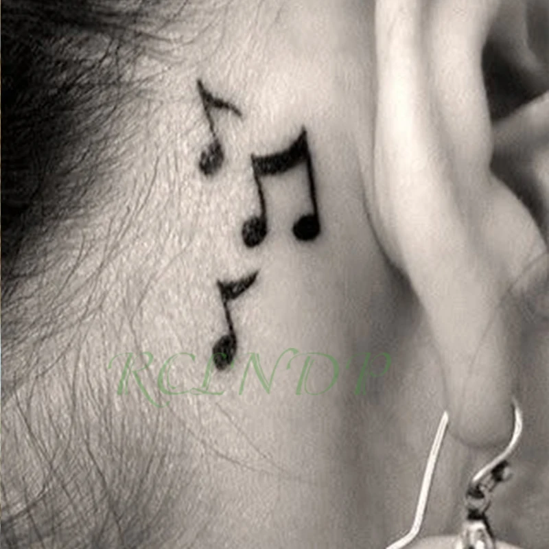 Temporary Tattoos Sticker, Music Note Love Guitar Record Headset, Water Transfer Fake Flash Tatoo for Woman Man, Tattoo Sticker, Temporary Tattoos