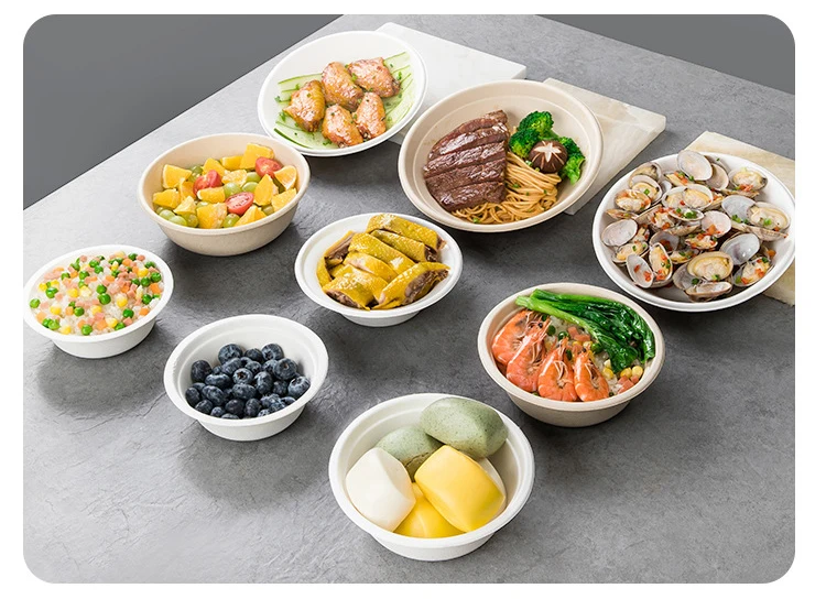 50/100PCS 350ml/500ml Disposable Sugarcane Pulp Plates – Eco-Friendly, Unbleached, Comp... - SKU SPP12691 - UGI Packaging