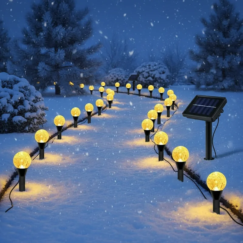 20/30 LED 버블 볼 잔디 조명 태양광 방수 8가지 모드 야외 경로 조명 캠핑용
